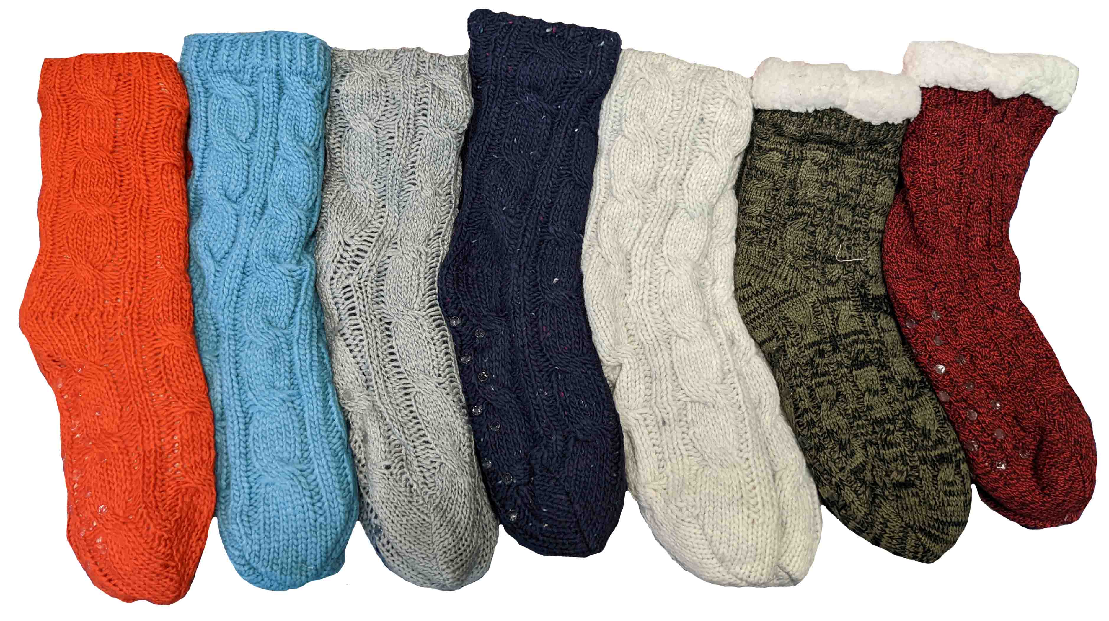 Ladies Cable Knit Sherpa Homesock